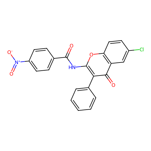 N-(6-chloro-4-oxo-3-phenyl-4H-chromen-2-yl)-4-nitrobenzamide structure