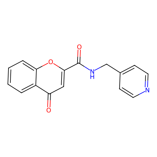 4-oxo-N-(pyridin-4-ylmethyl)-4H-chromene-2-carboxamide structure