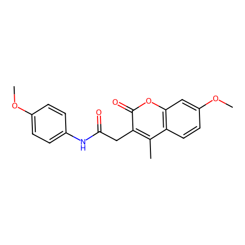 2-(7-methoxy-4-methyl-2-oxo-2H-chromen-3-yl)-N-(4-methoxyphenyl)acetamide structure