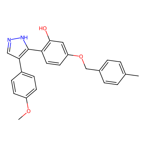 2-[4-(4-methoxyphenyl)-1H-pyrazol-3-yl]-5-[(4-methylbenzyl)oxy]phenol structure