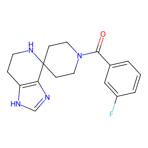 (3-fluorophenyl)(1,5,6,7-tetrahydrospiro[imidazo[4,5-c]pyridine-4,4'-piperidin]-1'-yl)methanone structure