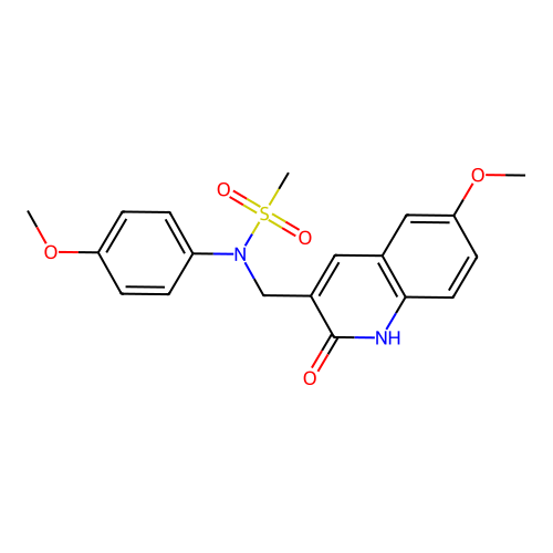 N-((2-hydroxy-6-methoxyquinolin-3-yl)methyl)-N-(4-methoxyphenyl)methanesulfonamide structure