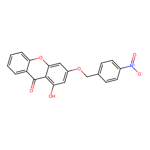 1-Hydroxy-3-[(4-nitrophenyl)methoxy]xanthen-9-one structure