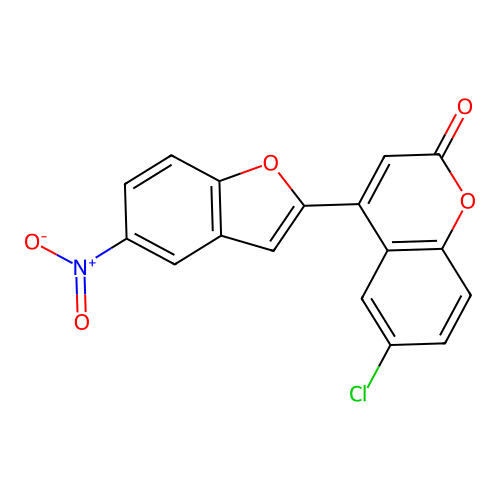 6-Chloro-4-(5-nitro-1-benzofuran-2-yl)chromen-2-one structure