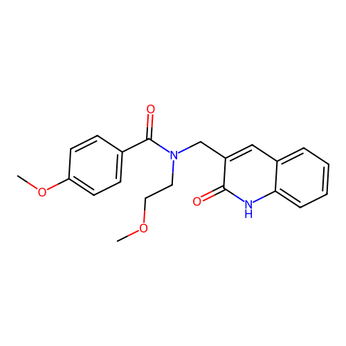 4-methoxy-N-(2-methoxyethyl)-N-[(2-oxo-1,2-dihydroquinolin-3-yl)methyl]benzamide structure