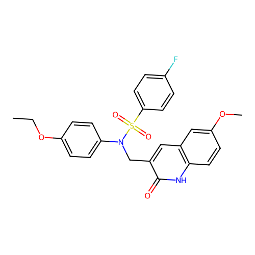 N-(4-ethoxyphenyl)-4-fluoro-N-((2-hydroxy-6-methoxyquinolin-3-yl)methyl)benzenesulfonamide structure