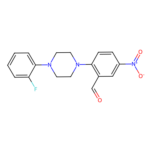 2-[4-(2-Fluorophenyl)piperazin-1-yl]-5-nitrobenzaldehyde structure