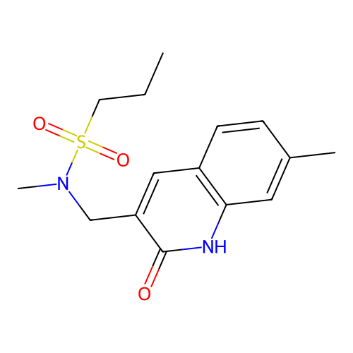 N-((2-hydroxy-7-methylquinolin-3-yl)methyl)-N-methylpropane-1-sulfonamide structure