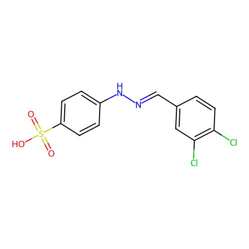 4-[(2E)-2-[(3,4-dichlorophenyl)methylidene]hydrazinyl]benzenesulfonic acid structure