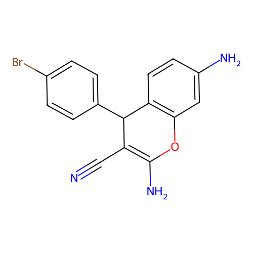 2,7-diamino-4-(4-bromophenyl)-4H-chromene-3-carbonitrile structure