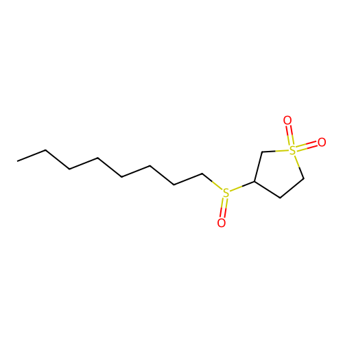 Thiophene, tetrahydro-3-(octylsulfinyl)-, 1,1-dioxide structure