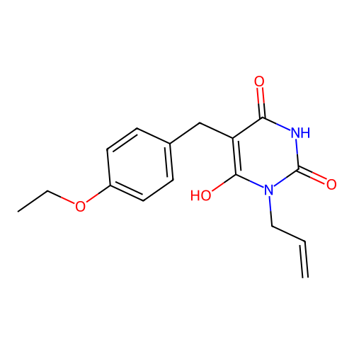5-[(4-Ethoxyphenyl)methyl]-6-hydroxy-1-prop-2-enylpyrimidine-2,4-dione structure