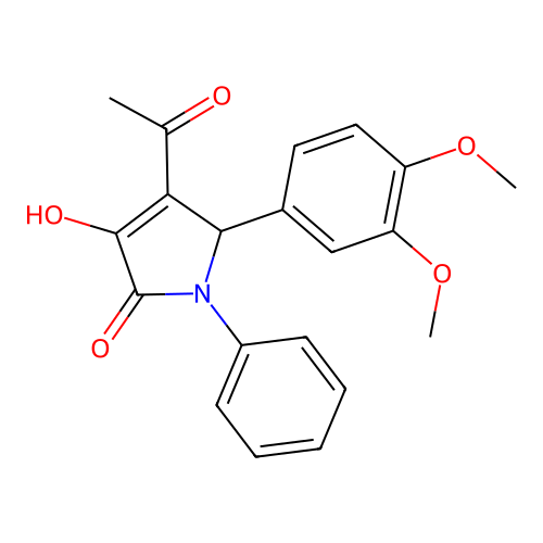 4-acetyl-5-(3,4-dimethoxyphenyl)-3-hydroxy-1-phenyl-1,5-dihydro-2H-pyrrol-2-one structure