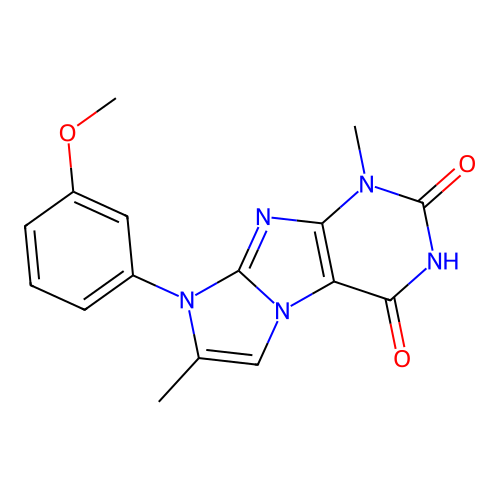 6-(3-Methoxyphenyl)-4,7-dimethylpurino[7,8-a]imidazole-1,3-dione structure