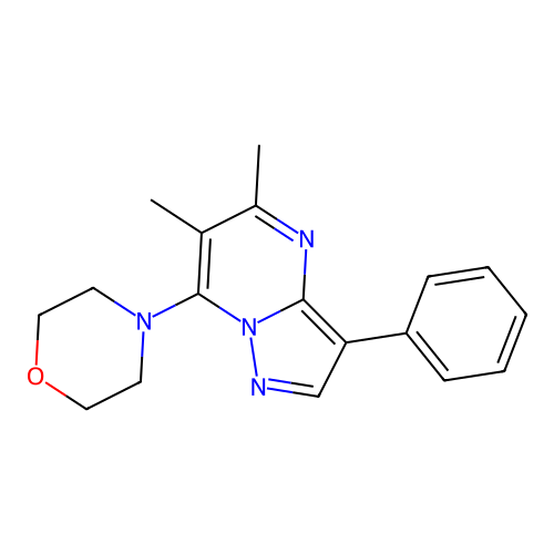 4-(5,6-Dimethyl-3-phenylpyrazolo[1,5-a]pyrimidin-7-yl)morpholine structure