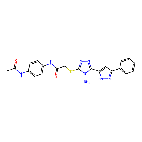 N-(4-acetamidophenyl)-2-((4-amino-5-(3-phenyl-1H-pyrazol-5-yl)-4H-1,2,4-triazol-3-yl)thio)acetamide structure