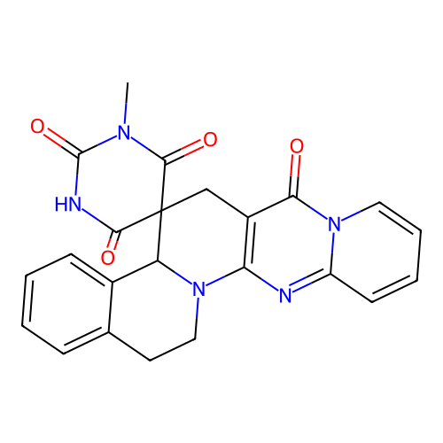 1'-methyl-15,16-dihydro-1'H,4bH-spiro[pyrido[1'',2'':1',2']pyrimido[5',4':5,6]pyrido[2,1-a]isoquinoline-5,5'-pyrimidine]-2',4',6',7(3'H,6H)-tetraone structure