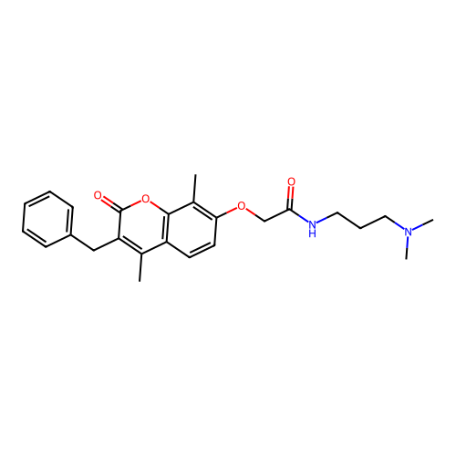 2-((3-benzyl-4,8-dimethyl-2-oxo-2H-chromen-7-yl)oxy)-N-(3-(dimethylamino)propyl)acetamide structure