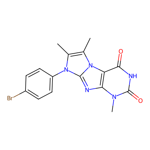 6-(4-bromophenyl)-4,7,8-trimethylpurino[7,8-a]imidazole-1,3-dione structure