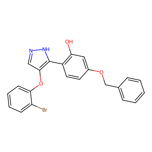 5-(benzyloxy)-2-[4-(2-bromophenoxy)-1H-pyrazol-3-yl]phenol structure