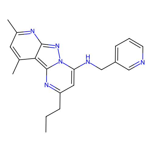 8,10-dimethyl-2-propyl-N-(pyridin-3-ylmethyl)pyrido[2',3':3,4]pyrazolo[1,5-a]pyrimidin-4-amine structure