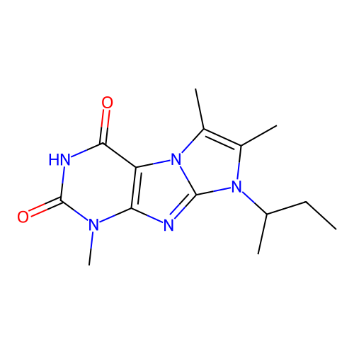 8-(sec-butyl)-1,6,7-trimethyl-1H-imidazo[2,1-f]purine-2,4(3H,8H)-dione structure