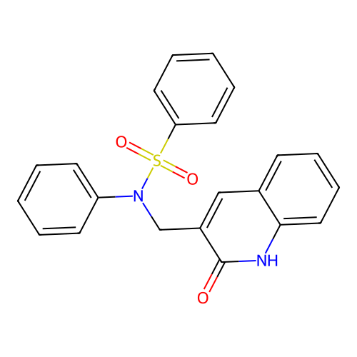 N-((2-hydroxyquinolin-3-yl)methyl)-N-phenylbenzenesulfonamide structure