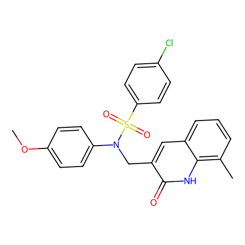 4-chloro-N-((2-hydroxy-8-methylquinolin-3-yl)methyl)-N-(4-methoxyphenyl)benzenesulfonamide structure