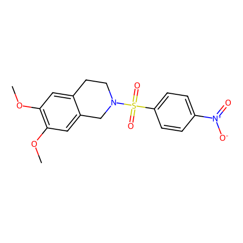 6,7-Dimethoxy-2-((4-nitrophenyl)sulfonyl)-1,2,3,4-tetrahydroisoquinoline structure