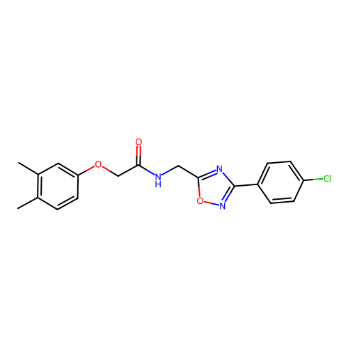 N-{[3-(4-chlorophenyl)-1,2,4-oxadiazol-5-yl]methyl}-2-(3,4-dimethylphenoxy)acetamide structure