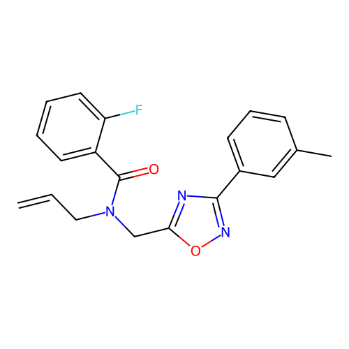 N-allyl-2-fluoro-N-{[3-(3-methylphenyl)-1,2,4-oxadiazol-5-yl]methyl}benzamide structure
