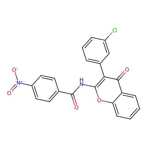 N-(3-(3-chlorophenyl)-4-oxo-4H-chromen-2-yl)-4-nitrobenzamide structure