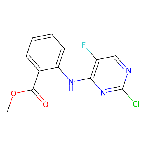 Methyl 2-[(2-chloro-5-fluoropyrimidin-4-yl)amino]benzoate structure