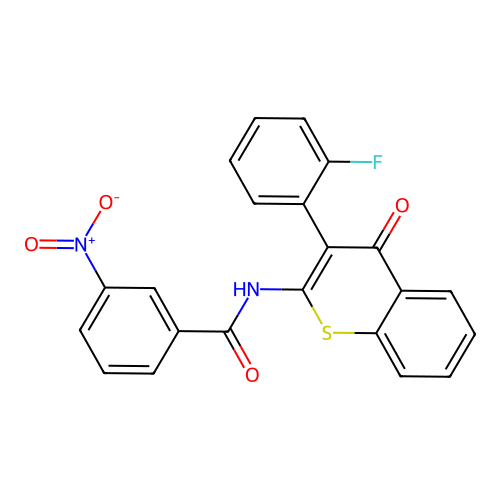 N-(3-(2-fluorophenyl)-4-oxo-4H-thiochromen-2-yl)-3-nitrobenzamide structure