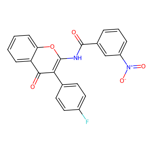 N-(3-(4-fluorophenyl)-4-oxo-4H-chromen-2-yl)-3-nitrobenzamide structure