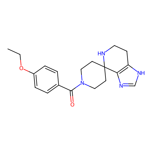 (4-ethoxyphenyl)(1,5,6,7-tetrahydrospiro[imidazo[4,5-c]pyridine-4,4'-piperidin]-1'-yl)methanone structure