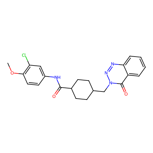 N-(3-chloro-4-methoxyphenyl)-4-((4-oxobenzo[d][1,2,3]triazin-3(4H)-yl)methyl)cyclohexanecarboxamide structure