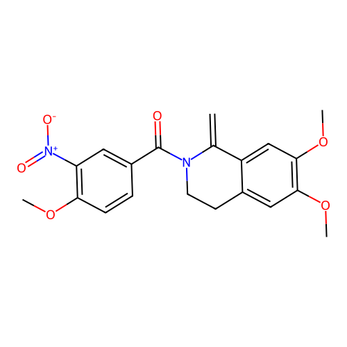 (6,7-dimethoxy-1-methylene-3,4-dihydroisoquinolin-2(1H)-yl)(4-methoxy-3-nitrophenyl)methanone structure