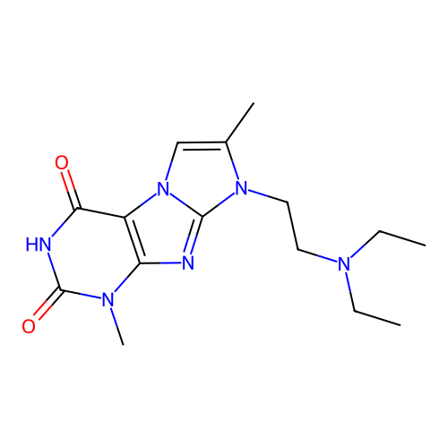 8-(2-(diethylamino)ethyl)-1,7-dimethyl-1H-imidazo[2,1-f]purine-2,4(3H,8H)-dione structure