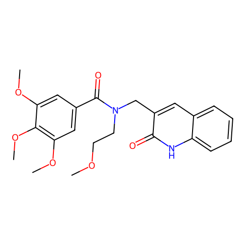 3,4,5-trimethoxy-N-(2-methoxyethyl)-N-[(2-oxo-1H-quinolin-3-yl)methyl]benzamide structure