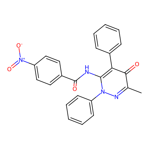 N-(6-methyl-5-oxo-2,4-diphenyl-2,5-dihydropyridazin-3-yl)-4-nitrobenzamide structure