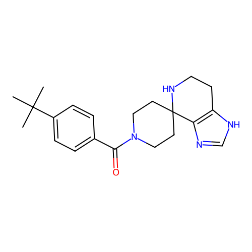 (4-(tert-butyl)phenyl)(1,5,6,7-tetrahydrospiro[imidazo[4,5-c]pyridine-4,4'-piperidin]-1'-yl)methanone structure