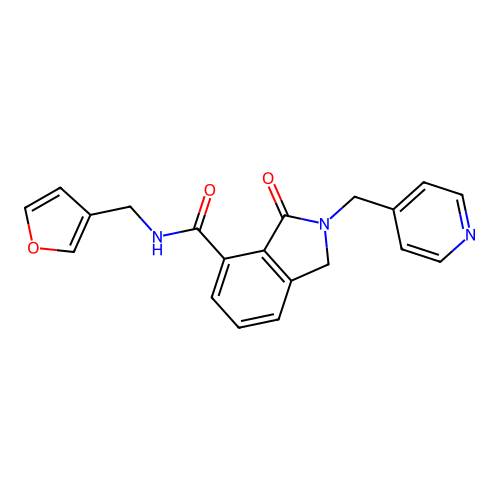 N-(furan-3-ylmethyl)-3-oxo-2-(pyridin-4-ylmethyl)isoindoline-4-carboxamide structure