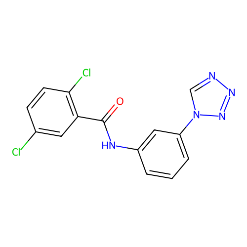 2,5-dichloro-N-[3-(1H-tetrazol-1-yl)phenyl]benzamide structure