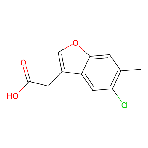(5-Chloro-6-methyl-1-benzofuran-3-yl)acetic acid structure