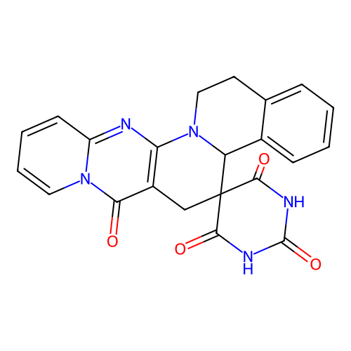 15,16-dihydro-1'H,4bH-spiro[pyrido[1'',2'':1',2']pyrimido[5',4':5,6]pyrido[2,1-a]isoquinoline-5,5'-pyrimidine]-2',4',6',7(3'H,6H)-tetraone structure