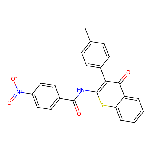 N-[3-(4-methylphenyl)-4-oxo-4H-thiochromen-2-yl]-4-nitrobenzamide structure
