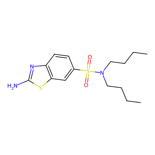 2-amino-N,N-dibutyl-1,3-benzothiazole-6-sulfonamide structure