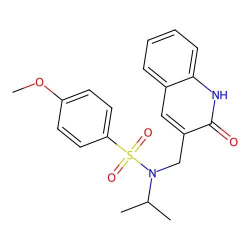 4-methoxy-N-[(2-oxo-1H-quinolin-3-yl)methyl]-N-propan-2-ylbenzenesulfonamide structure