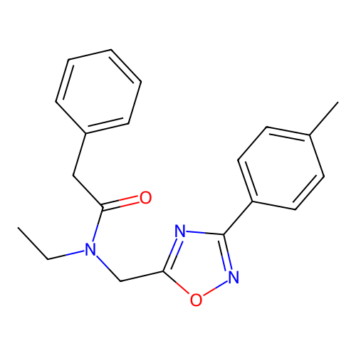N-ethyl-N-[[3-(4-methylphenyl)-1,2,4-oxadiazol-5-yl]methyl]-2-phenylacetamide structure